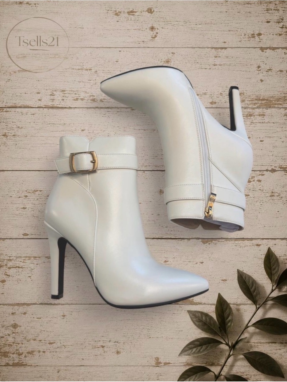 NWT IDIFU White Dana Pointed Toe Stiletto Ankle Booties - Size 7